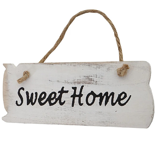 Mendler Planche murale Sweet Home, planche décorative, panneau style shabby, vintage, 10x25x1cm, blanc