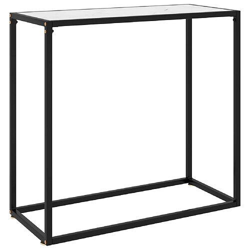 vidaXL Table console Blanc 80x35x75 cm Verre trempé