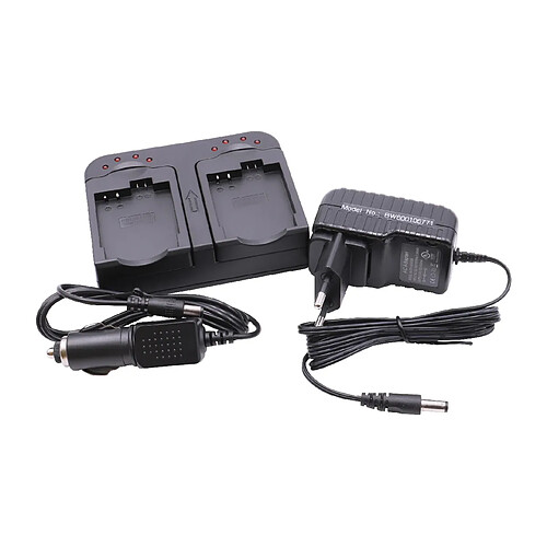 Vhbw Chargeur rapide 2-en-1, inclu adaptateur allume-cigare pour batteries LP-E5, BP-85ST comme Canon EOS Kiss F, EOS Kiss X2, EOS Kiss X3.