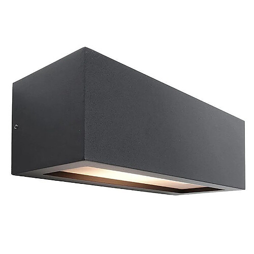 Applique rectangulaire à LED E27 double émission couleur noire éclairage entrée balcon terrasse 230V IP54 NOIR