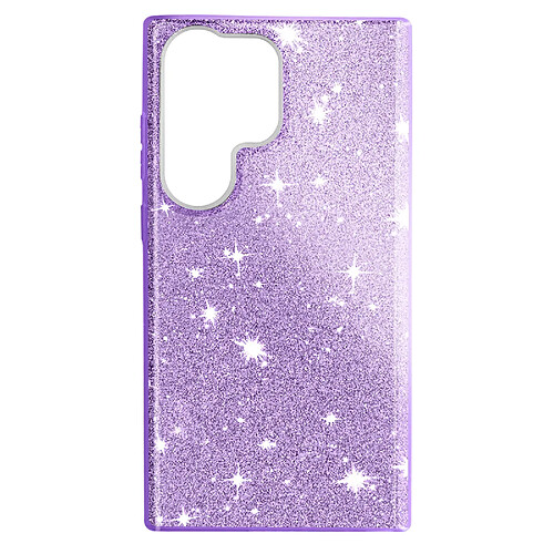 Avizar Coque Paillette pour Samsung Galaxy S23 Ultra Semi-rigide Spark Case violet