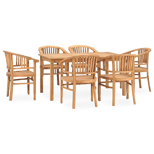 vidaXL Ensemble à manger de jardin 7 pcs bois de teck solide