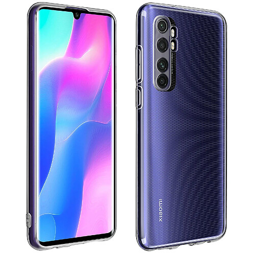 Avizar Coque Xiaomi Mi Note 10 Lite Arrière Souple et Film Verre Trempé 9H Contour noir