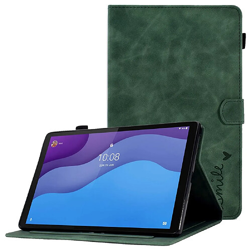 Etui en PU fermoir magnétique avec support, porte-cartes et porte-stylo pour votre Lenovo Tab M10 HD Gen 2 X306 10.1" - vert