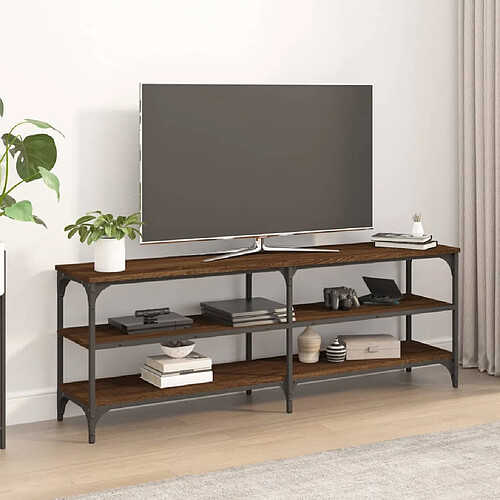 vidaXL Meuble TV chêne marron 140x30x50 cm bois d'ingénierie