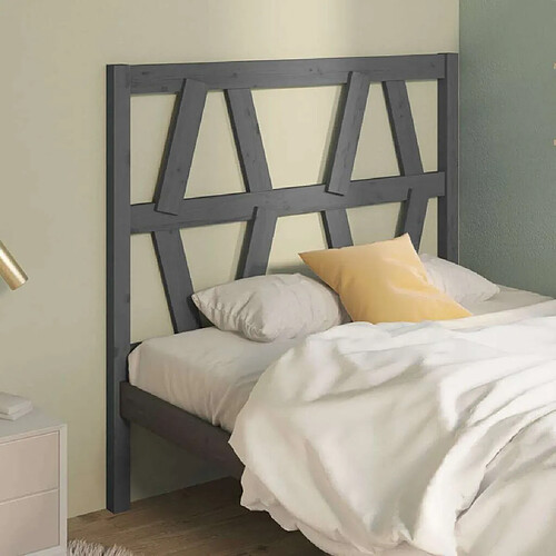 Maison Chic Tête de lit scandinave pour lit adulte,Meuble de chambre Gris 81x4x100 cm Bois massif de pin -MN56509