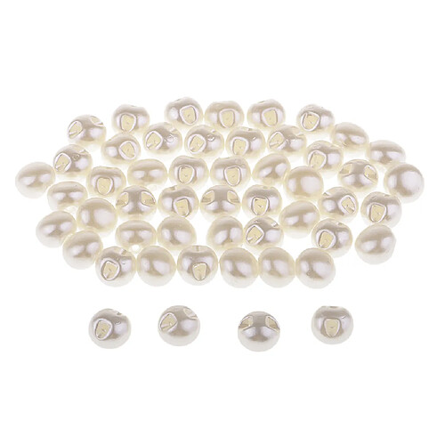 Boutons de perle 50pcs boutons blancs de couture pour le scrapbooking de bricolage de vêtement 10mm