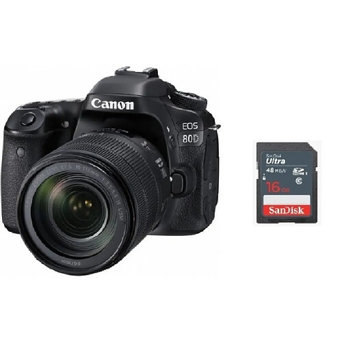 CANON EOS 80D KIT EF-S 18-135mm F3.5-5.6 IS USM + 16GB SD card