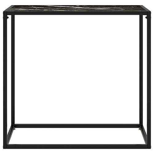 Maison Chic Table console | Meuble d'entrée | Table d'appoint Noir 80x35x75 cm Verre trempé -GKD44175