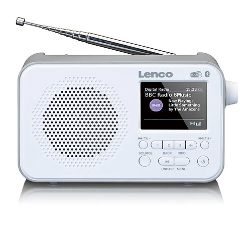 Lenco Radio DAB+/FM avec Bluetooth® PDR-036WH Blanc-Gris