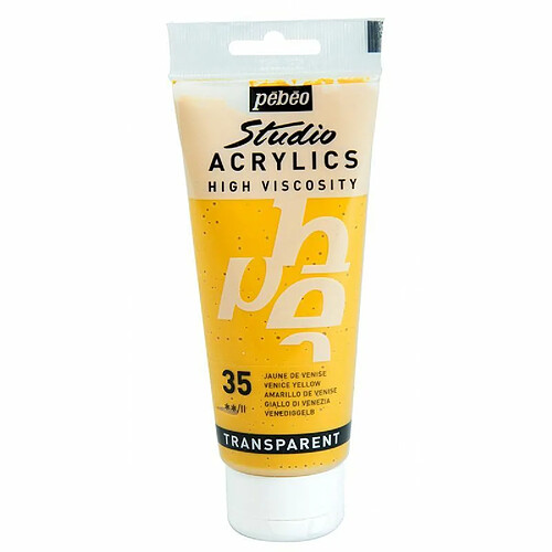 Pebeo Peinture acrylique transparente - Jaune de Venise - 100 ml