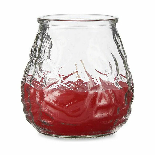 Ibergarden Bougie Géranium Rouge Transparent verre Paraffine 6 Unités (9 x 9,5 x 9 cm)