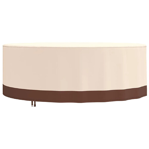 vidaXL Housse de salon de jardin rond beige Ø 244x71 cm oxford 600D