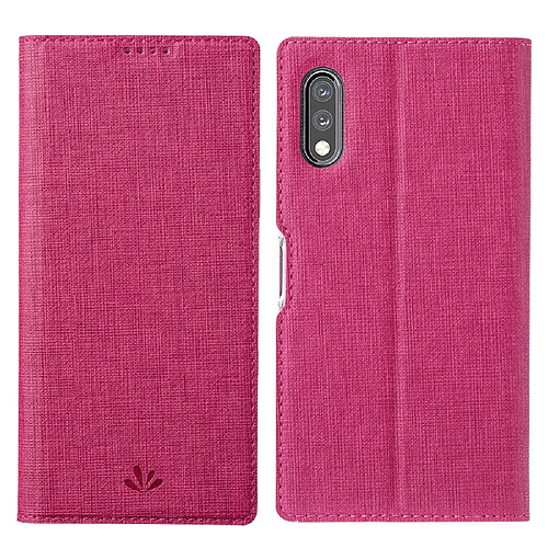 Vili Etui en PU avec support et porte-cartes rose pour votre Sony Xperia Ace 2