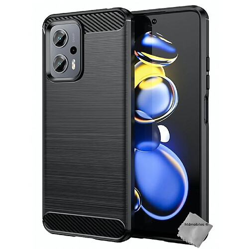 Htdmobiles Coque pour Xiaomi Poco X4 GT 5G - housse etui silicone gel carbone + film ecran - NOIR