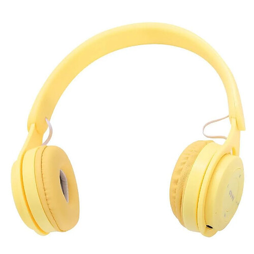 Yonis Casque Audio Bluetooth Pliable Jaune Gaming