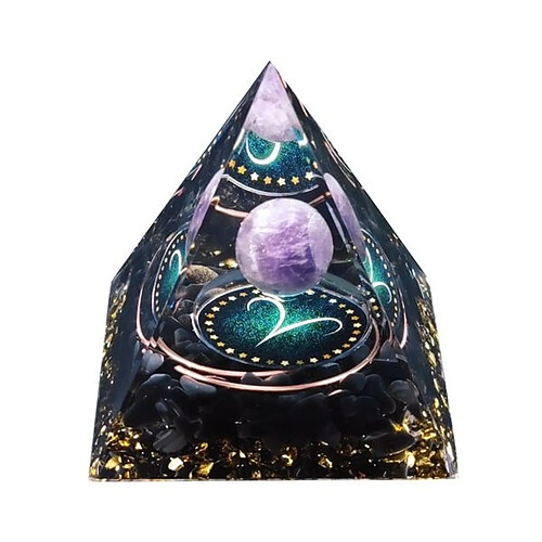 Totalcadeau Pyramide Orgonite Constellation du zodiaque Bélier améthyste