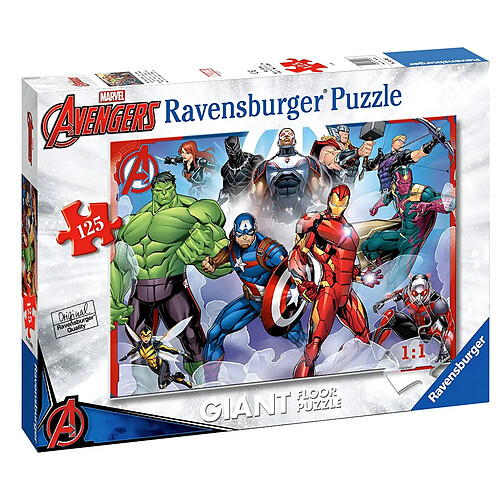 Ravensburger Puzzle de Sol Géant 125 pièces Marvel Avengers en Carton Résistant à l'Usure Multicolore