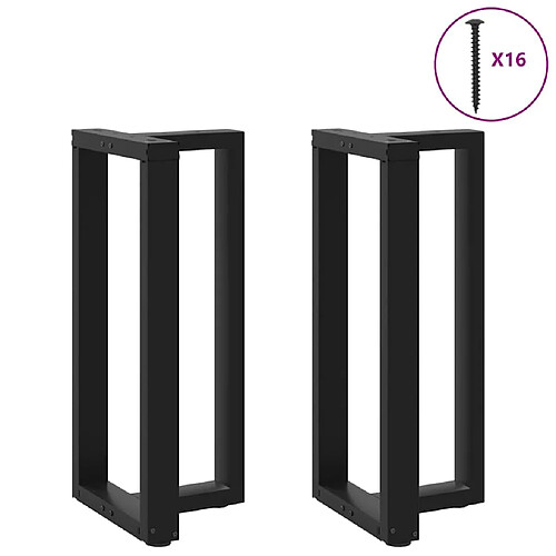 vidaXL Pieds de table de bar forme de T 2 pcs noir 40x35x(91-92) cm