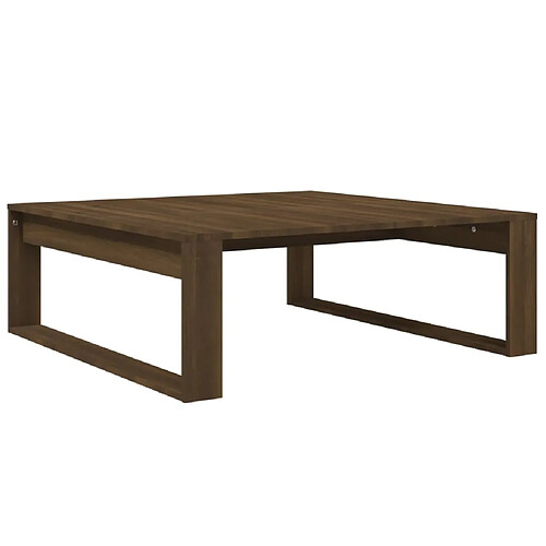 Maison Chic Table basse pour salon | Table à café Chêne marron 100x100x35 cm Bois d'ingénierie -GKD85409