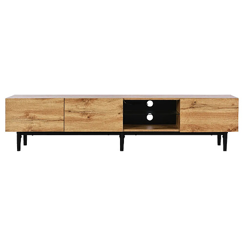 ComfortXL Meuble TV moderne avec veinure de bois, LED variables Chêne clair 175x31x41 CM