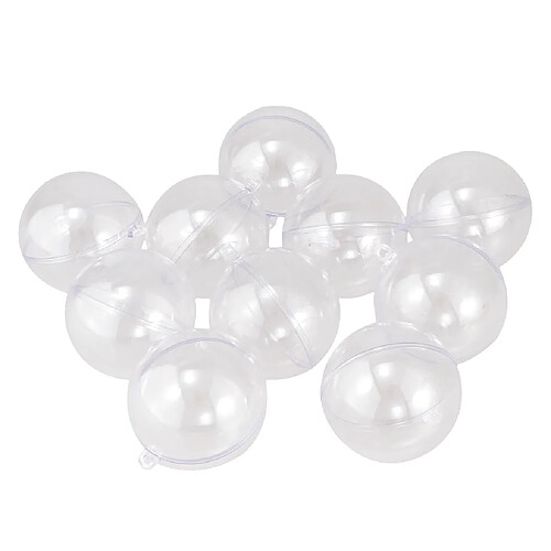 10pcs boule en plastique remplissable en plastique clair ornements artisanat de boîte de bonbons de Noël 5cm