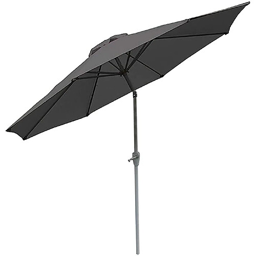 Decoshop26 Parasol de jardin Ø 2,7m inclinable polyester/aluminium 5kg anthracite 04_0003879