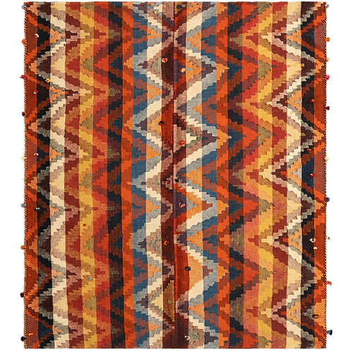 Vidal Tapis de laine 180x156 orange Jajim