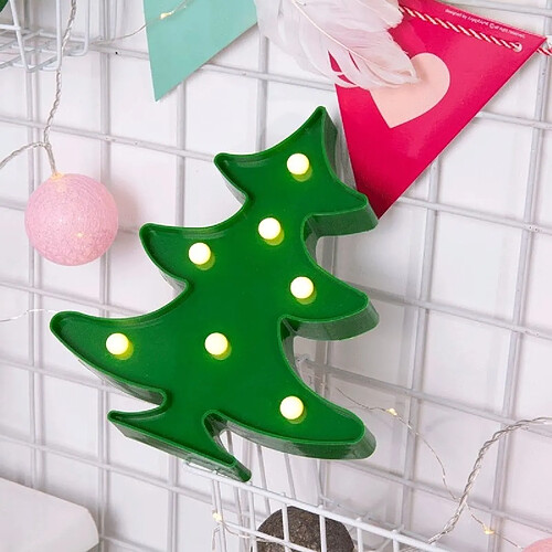 Wewoo Arbre de Noël créatif en forme de lampe de décoration à DEL blanche chaude, 2 piles AA