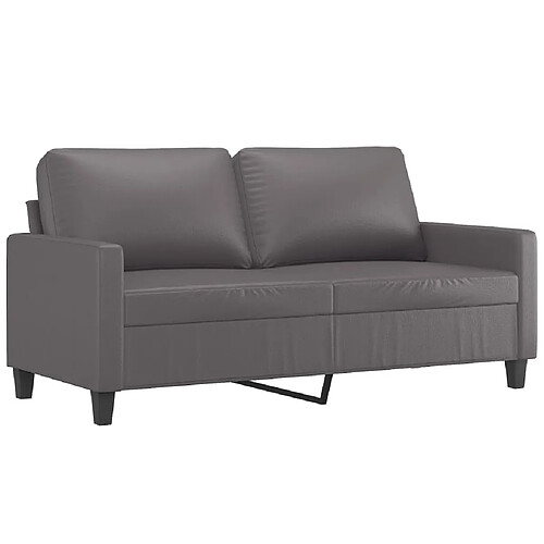 Maison Chic Canapé à 2 places,Sofa de Salon,Canapé droit Gris 140 cm Similicuir -GKD452908