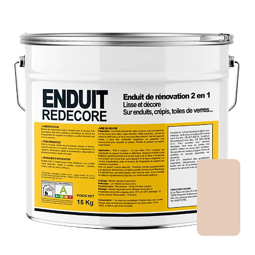 Apara Enduit décoratif, rénovation rapide, 2 en 1, lisse et décore sur plâtre, peintures, crépis, fibres, toile de verre-15 Kg-Seigle