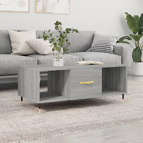 Maison Chic Table basse,Table Console Table d'appoint, Table pour salon sonoma gris 102x50x40 cm bois d'ingénierie -MN58169