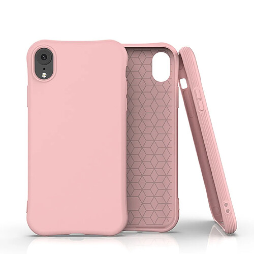 Coque en TPU peau mate rose pour votre Apple iPhone XR 6.1 pouces