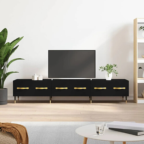 vidaXL Meuble TV noir 150x36x30 cm bois d'ingénierie