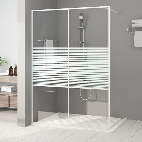 vidaXL Paroi de douche Blanc 140x195 cm Verre ESG