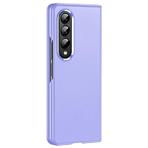 Coque en TPU + PU cadre de lentille anti-chute, galvanoplastie pour votre Samsung Galaxy Z Fold3 5G - violet