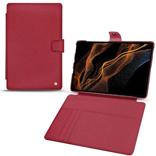 Housse cuir Samsung Galaxy Tab S8+ - Rabat portefeuille - Rouge passion ( Pantone #a6192e ) - NOREVE