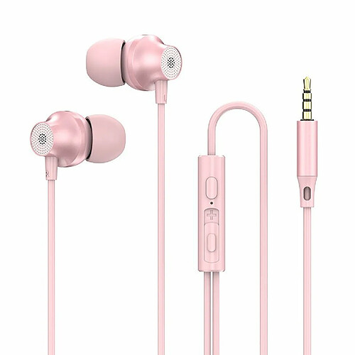 3.5Mm Intra-Auriculaire Filaire Écouteur Cuivre Pilote Hifi Subwoofer Musique Casque Confortable Sport Casque Rose