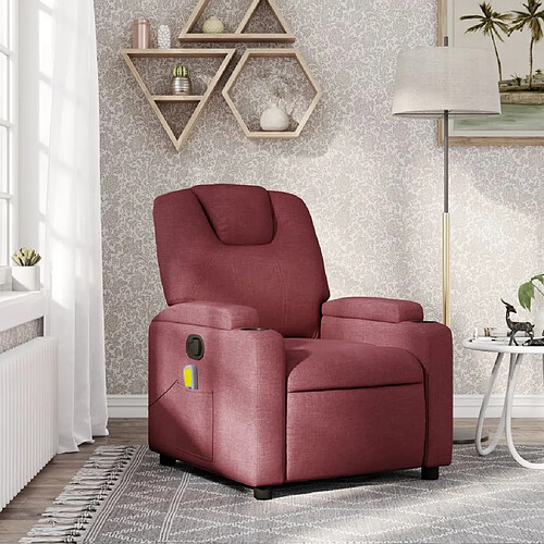 Maison Chic Fauteuil de massage inclinable,Fauteuil luxe de relaxation Rouge bordeaux Tissu -MN13429