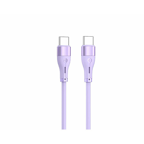 Câble Tellur Silicone Type-C vers Type-C, 3A, PD60W, 1m, violet