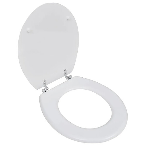 vidaXL Siège de toilette avec Couvercle MDF Design simple Blanc