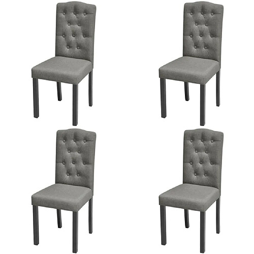 Maison Chic Lot de 4 Chaises à manger,Chaise pour cuisine gris tissu -MN84764