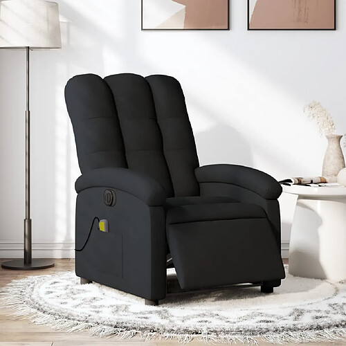 vidaXL Fauteuil de massage inclinable électrique Noir Tissu