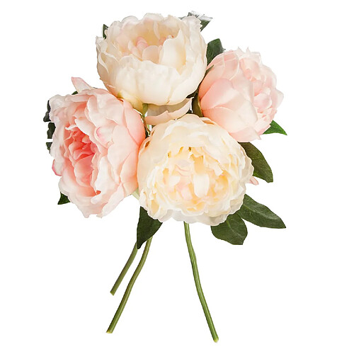 Toilinux Lot 2x Bouquet de fleurs artificielles - H. 30 cm - Rose