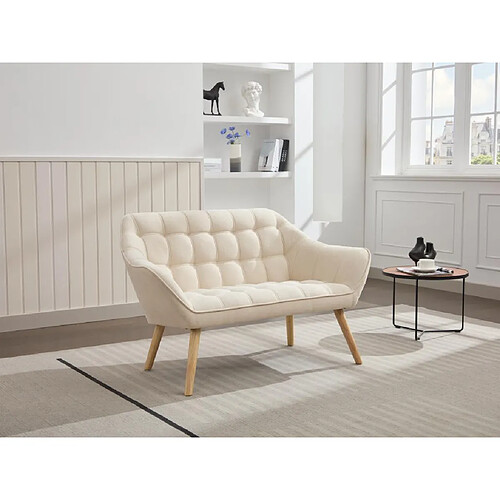 Vente-Unique Canapé 2 places en tissu beige CASERTA