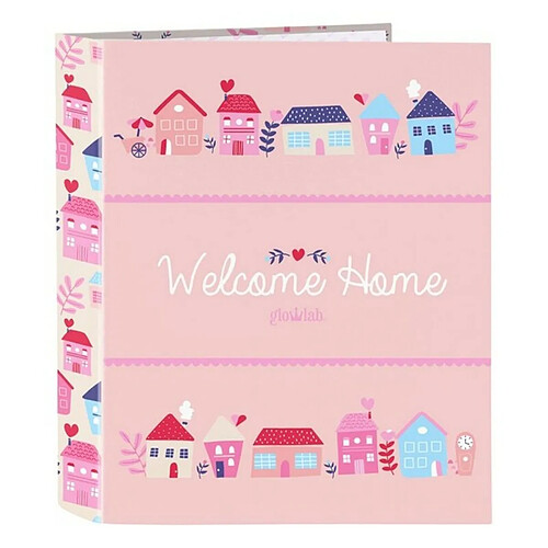 DKD Home Decor Reliure à anneaux Glow Lab Welcome Home A4 (27 x 33 x 6 cm)