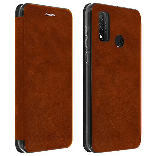 Avizar Étui Huawei P smart 2020 Simili-Cuir Clapet Porte-carte Support Vidéo marron