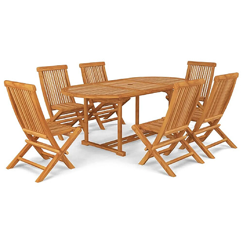 Maison Chic Salon de jardin 7 pcs - Table et chaises d'extérieur - Mobilier/Meubles de jardin Moderne Bois de teck massif -MN11372