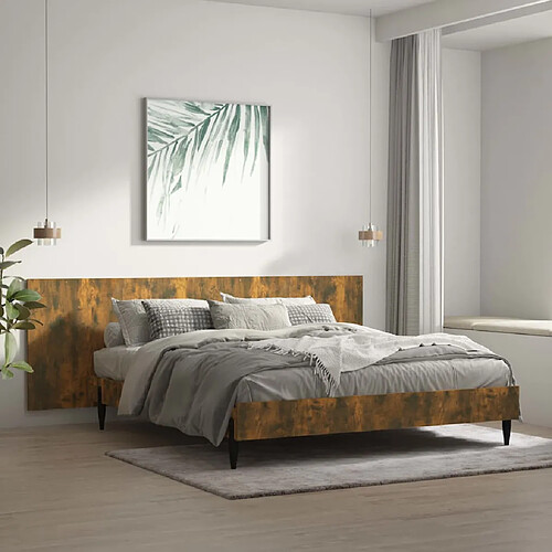 vidaXL Tête de lit murale Chêne fumé 240x1,5x80 cm Bois d'ingénierie