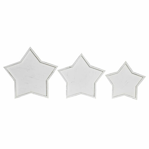 Centre de Table DKD Home Decor 57 x 54 x 3 cm Blanc Shabby Chic Décapé (3 Pièces)